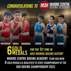 For the first time in Navi Mumbai's history, 6 of our boxers qualified for the State Championship by winning 6 Gold Medals at the DSO Division level. We are setting new records.