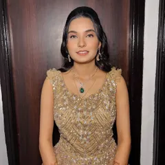 A simple and elegant portrait of the engagement bride. The makeup is soft and natural, perfect for an intimate ceremony.