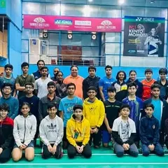 A group photo of our players and coaches with National Coach Vijaydeep Singh Nita. These mentorship sessions provide immense motivation and learning opportunities for our aspiring champions.