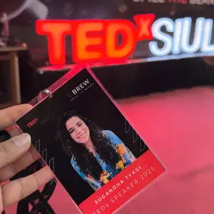 My official speaker badge for TEDxSIULavale. Seeing my name and "Sneaker Designer" on this badge was a surreal and proud moment.