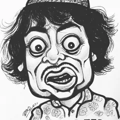A tribute to the veteran Bollywood comedian Jagdeep, famously known as Soorma Bhopali. This caricature aims to capture his unique and expressive comedic style.