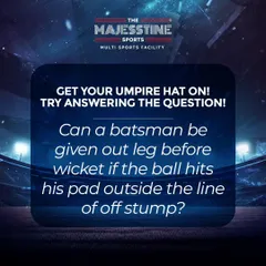 Get your umpire hat on. We love to engage our cricket community with fun trivia questions to test their knowledge of the game's rules.