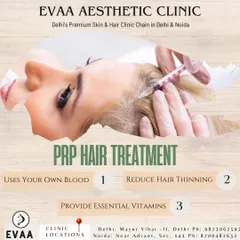 A visual breakdown of our PRP Hair Treatment process. The procedure utilizes the patient's own platelet-rich plasma, which contains essential growth factors, to reduce hair thinning and nourish the scalp for healthier hair.
