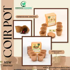 A closer look at our coir pots, which are designed to improve soil aeration and root health. These eco-friendly containers are an excellent alternative to plastic, helping you grow strong plants from the start.