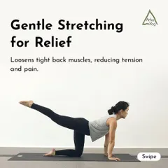 Gentle stretching, like this Bird-Dog Pose, is a safe and effective way to loosen tight back muscles, reducing overall tension and pain.