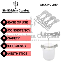 A wick holder is a simple tool that makes a big difference. It holds your wick perfectly centered while the wax sets, which is crucial for safety and ensuring the candle burns evenly.
