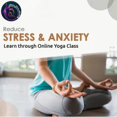 Reduce stress and anxiety with our online yoga classes. This graphic highlights our focus on mental wellness through mindful yoga practice.