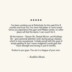 Radhika Bhatia's 9 month journey is a testament to the power of consistency. She never imagined gaining so much strength and tone, and we couldn't be prouder to be part of her story.