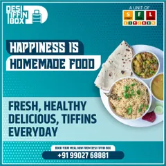 We believe happiness is homemade food. Our tiffins are always fresh, healthy, and delicious, providing a reliable and tasty meal option every single day for you and your team.