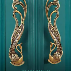 Let the details do the talking. We designed these peacock main door handles, intricately crafted from solid brass, to turn any entrance into a piece of art. This is where Indian heritage meets timeless elegance.