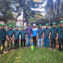 Our team posing with the tools of our trade. From shears to sprayers, we come equipped for all types of garden installation and maintenance tasks.