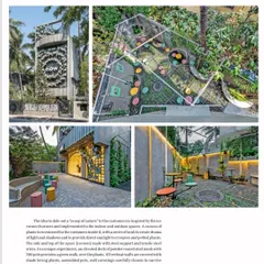 An overhead and side view of the Naturals NOW project. You can see how the steel structure provides a framework for the green walls and canopy, creating a complete "scoop of nature" for visitors.