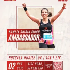 Feel the energy of our Hustle Ambassadors like Shweta Shirin Singh. They are the heart of our races, leading the charge with infectious enthusiasm and making sure you cross the finish line with a smile.