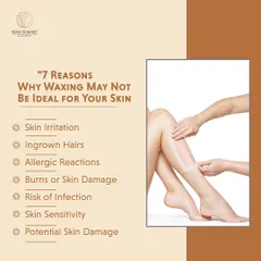Many people are used to waxing, but it can lead to skin irritation, burns, and ingrown hairs. This graphic outlines seven reasons why waxing may not be the best choice for your skin's health, positioning laser treatment as a safer alternative.