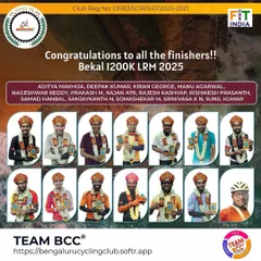 Another incredible achievement by our riders at the Bekal 1200K LRM. We give a special shoutout to Nageshwar Reddy for his sheer determination to finish the ride, no matter what. That's the randonneuring spirit.