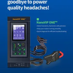 For facility managers, the NanoVIP ONE is the key to eliminating power quality headaches. This portable analyzer is designed for quick and precise detection of transients and harmonics, ensuring your critical motors and machinery run smoothly.