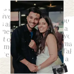 A sweet, smiling portrait of Henil and Hanisha shortly after their engagement. This candid shot reflects the happiness and excitement of starting their new chapter together.