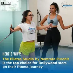 Why do Bollywood stars choose The Pilates Studio? This image of Sara Ali Khan and Namrata Purohit captures the essence of our personalized, results driven approach that keeps them at the top of their game.