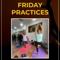 A collage from our Friday practices, showing students of all ages flowing with calmness and strength.