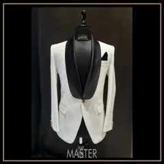 The classic white tuxedo jacket, reimagined. I designed this with a contrasting black shawl lapel for a look that is both timeless and bold, perfect for any high-profile event.