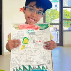 This incredibly detailed and heartfelt drawing was made as a special Father's Day gift. It's full of love and personal touches.