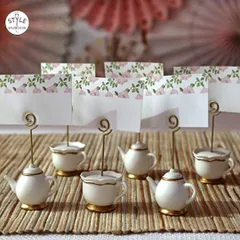 I love adding a touch of whimsy to the table. These charming teapot and teacup name card holders are perfect for high tea, bridal showers, or any gathering where you want to delight your guests with unique, memorable details.