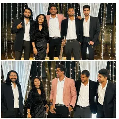 Posing with my talented bandmates from Manik The Band after a fantastic show. When you book us, you get a full team of professional musicians ready to make your event unforgettable.