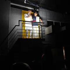 Our space is designed for creative freedom. Here, actors from a workshop production make powerful use of our multi-level staging, using the balcony to create a dynamic and surprising scene. If you can imagine it, you can stage it here.