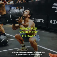 This image captures the intensity of a HYROX wall ball station. My 6-week program at Knox Gurgaon is your first step towards conquering this challenge.