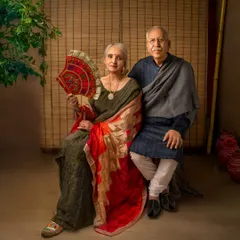 This portrait of my parents in traditional Punjabi attire is a tribute to our roots. I wanted to recreate the essence of a Punjabi village in my studio, honoring their culture and creating a memory I will cherish forever.