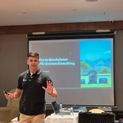 Presenting on GPS-driven coaching at the NSCA India workshop. The focus was on translating raw data into real-world decisions for pre-season planning, game design, and return-to-play protocols.