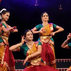 A beautiful moment captured from one of our thematic group performances during the annual day. We choreograph pieces that tell stories, like this one, bringing ancient tales to life with expressive dance.