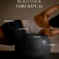 Building your core ritual starts here. This image shows a back extension on a stability ball, a fantastic exercise for strengthening the lower back and improving posture.