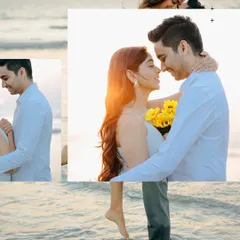 Capturing that perfect golden hour couple portrait. This shot freezes a tender kiss against the setting sun, highlighting the warm, romantic light I love to work with.