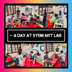 A day at STEM Art Lab is a day of creation. This collage captures the essence of our lab: a place where every minute is a stroke of genius, a spark of inspiration, and a building block of the future.