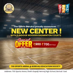Borivali, your new badminton destination is here. We have five indoor wooden courts that provide a professional playing surface, perfect for both casual games and competitive training.