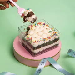For the lovers of classic flavours, my buttercream sprinkle cake tub is a perfect choice. It has layers of soft chocolate cake and light buttercream, topped with colourful sprinkles.
