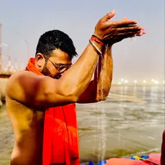 Offering prayers at the Maha Kumbh. These moments of spiritual connection provide me with the inner strength to overcome any challenge.