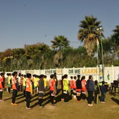 Our players stand for the flag hoisting ceremony on Republic Day, learning about unity and national pride.