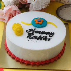 Our Ultimate Pineapple Raksha Bandhan Cake is a light and refreshing option. The fresh pineapple flavor is a crowd-pleaser, and the festive Rakhi decoration adds a special touch.