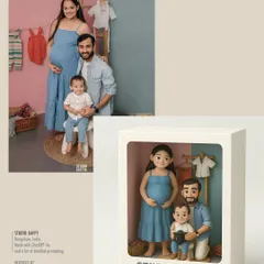 From photoshoot to collectible! We've turned a beautiful family maternity portrait into a 3D-printed figurine, a unique and modern keepsake to treasure forever.
