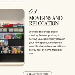 We take the chaos out of moving. From unpacking to setting up organized systems in your new space, we ensure a smooth, stress-free transition so you feel at home from day one.