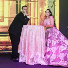 This playful pose from Shreya and Ishan’s sangeet performance captures the fun side of their love story. I always include moments in the choreography that let the couple's true personalities shine through.
