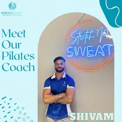 Meet Shivam, another one of our certified Pilates coaches. He is dedicated to guiding you on your fitness journey and helping you build a stronger, more flexible you.