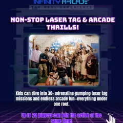 Bring the whole family for non-stop thrills. With 30+ laser tag missions and endless arcade fun, we can host up to 20 players at once for the ultimate party.