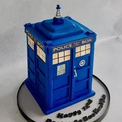 For the ultimate Doctor Who fan, a cake that's bigger on the inside! This TARDIS cake was a fun structural challenge, getting all the angles and details of the iconic police box just right.
