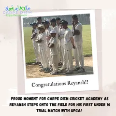 A proud moment for the academy as our young player Reyansh steps onto the field for his first Under 14 trial match with UPCA. This is the first step towards a big future.