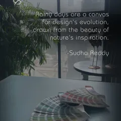"Rainy days are a canvas for design's evolution, drawn from the beauty of nature's inspiration." A quiet moment of reflection in my studio with color swatches, finding ideas in the world outside.