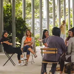 The laughter and chatter over breakfast at our retreat brought a sense of camaraderie, setting the stage for an engaging day of Pilates and connection.
