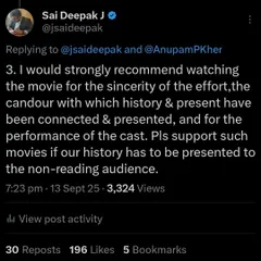 My recommendation for "The Bengal Files". I emphasize the sincerity of the effort and the importance of such movies in presenting historical truths to a wider, non-reading audience.
